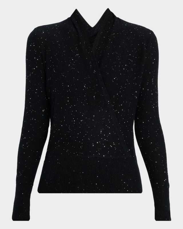 Faux Wrap Sequin Knit Sw